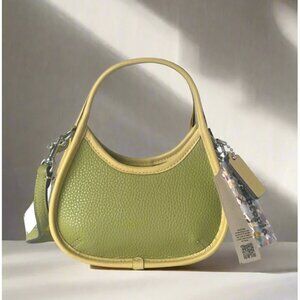 Coach Mini Ergo Bag Coachtopia CO662 Leather 90s Crossbody Lime Green Sunflower